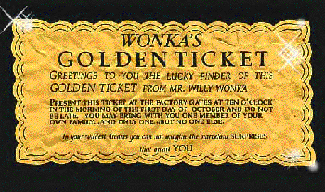 Golden Ticket from Willy Wonka & The Chocolate Factory