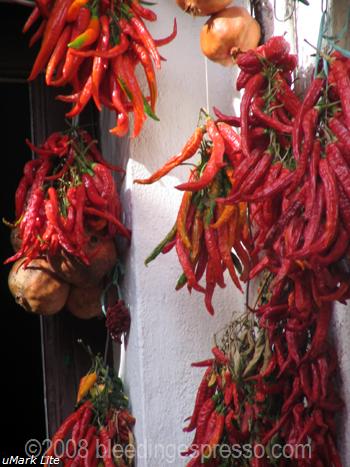 Peperoncini drying in Calabria
