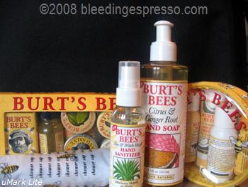 Burt’s Bees gift pack from Geggie