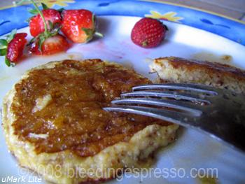 Gluten-free banana pancakes with orange honey sauce on Flickr