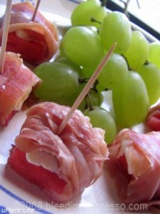 prosciutto wrapped watermelon with bel paese cheese on flickr