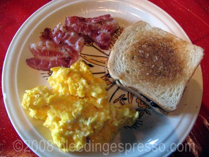 Eggs, bacon, and toast (for the first time in five years) on Flickr