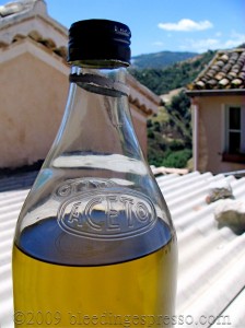 Calabrian olive oil (in a vinegar bottle) on Flickr