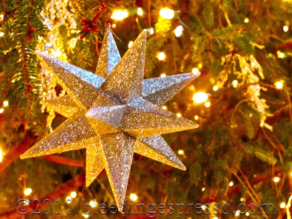 Twinkling star on Bryant Park tree