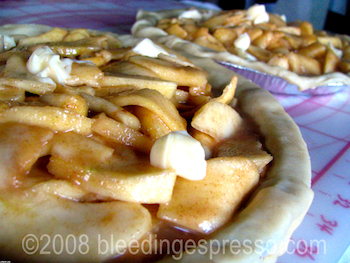 Apple pies almost ready for baking